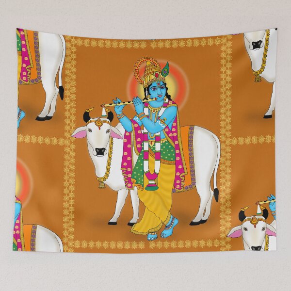 Item preview, Sacred Krishna Artwork – Hindu Devotional Cultural Illustration designed and sold by Harshit_Digital_Arts.