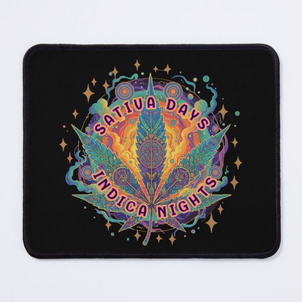 Item preview, Psychedelic Marijuana Leaf - Sativa Days, Indica Nights designed and sold by Shy Fractal Designs.
