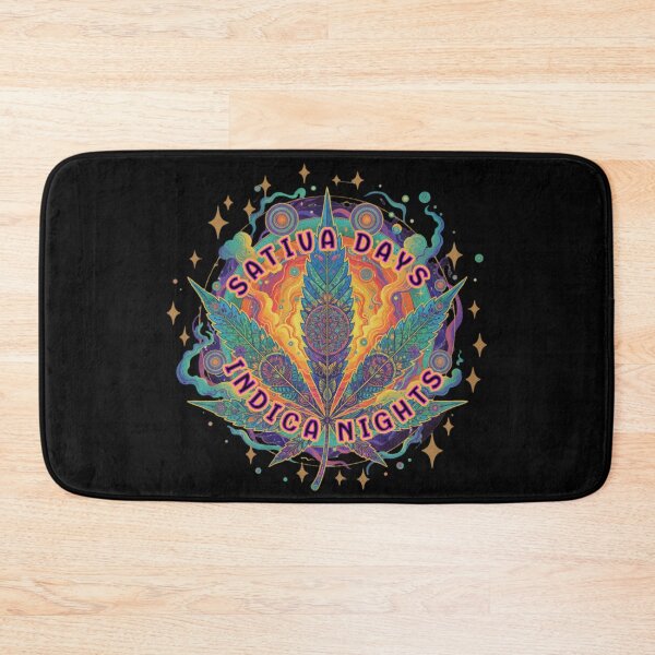 Item preview, Psychedelic Marijuana Leaf - Sativa Days, Indica Nights designed and sold by Shy Fractal Designs.