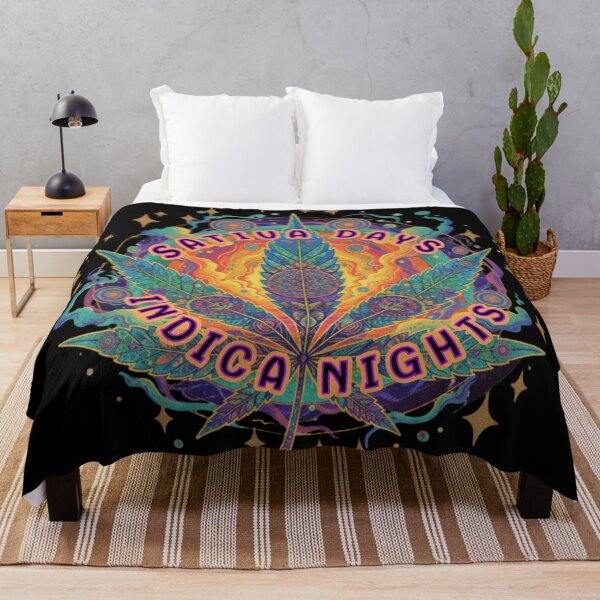 Item preview, Psychedelic Marijuana Leaf - Sativa Days, Indica Nights designed and sold by Shy Fractal Designs.