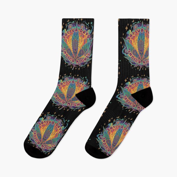 Item preview, Psychedelic Marijuana Leaf - Sativa Days, Indica Nights designed and sold by Shy Fractal Designs.