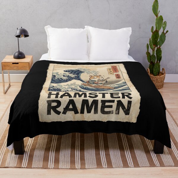 Item preview, The Great Wave of Hamster Ramen - Ukiyo-e Style Funny Meme Graphic designed and sold by Bongocomic.