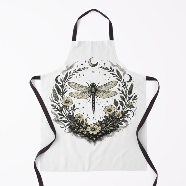 Item preview, Dragonfly Botanical Crescent Moon Sigil designed and sold by CottonandQuill.