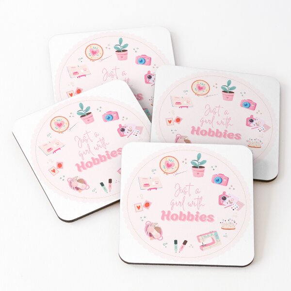Item preview, Just a Girl With Hobbies Sticker | Craft Lover Design | Sewing Knitting DIY Hobby Girl designed and sold by Kierra & Co..