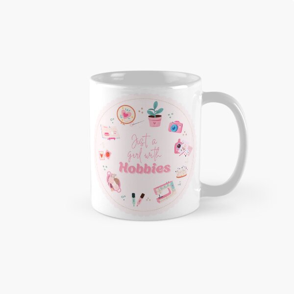 Item preview, Just a Girl With Hobbies Sticker | Craft Lover Design | Sewing Knitting DIY Hobby Girl designed and sold by Wander & Whim Designs.