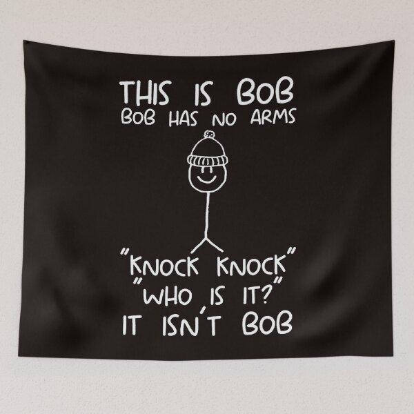 Item preview, This is Bob No Arms Knock Knock Stickman Joke Funny  designed and sold by mahjoubstr.