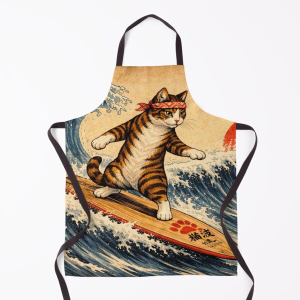 Item preview, Surf Cat – Japanese Wave Style designed and sold by CreativestuffCo.