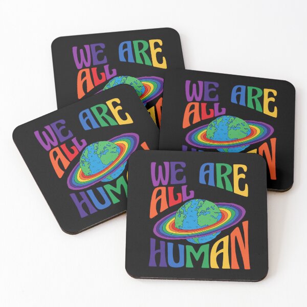 Item preview, We Are All Human – LGBT Pride Equality Rainbow LGBTQ Support Design designed and sold by flowerpower999.