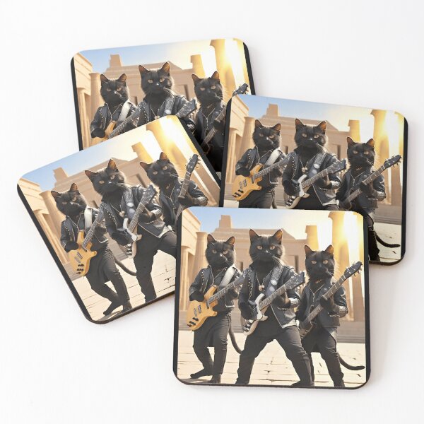 Item preview, Black Cats Rock Band Playing Rock And Roll In Krnak Temple designed and sold by WangAew.