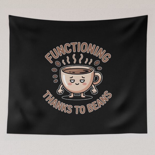 Item preview, Functioning Thanks To Beans Coffee Shirt – Cute Tired Coffee Cup Tee designed and sold by ImaginedSpace7.