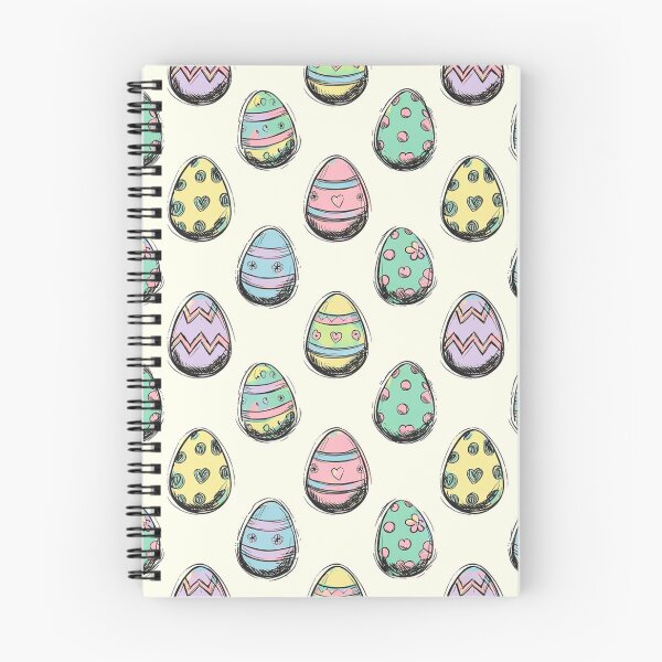 Item preview, Hand-Drawn Easter Eggs Pattern – Pastel Doodle Eggs with Flowers, Hearts & Stripes Seamless Spring Design designed and sold by skysshobu.