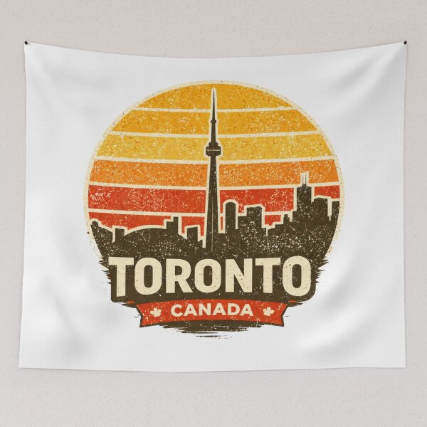 Item preview, Toronto Canada Retro Skyline Shirt – Vintage CN Tower Sunset Travel Poster Maple Leaf Souvenir designed and sold by Globalcitytees.