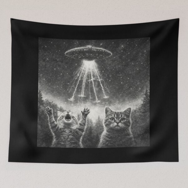 Item preview, Cosmic Cat Abduction designed and sold by CreativestuffCo.