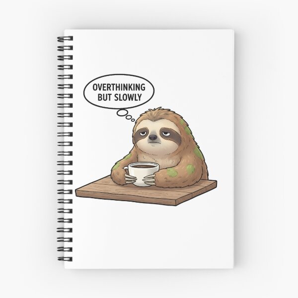 Item preview, Overthinking But Slowly Sloth T-Shirt & Sticker – Funny Overthinking Meme Sloth, Introvert Humor, Lazy Sloth Coffee Design, Relatable Anxiety Sloth Gift designed and sold by ZyxDes.
