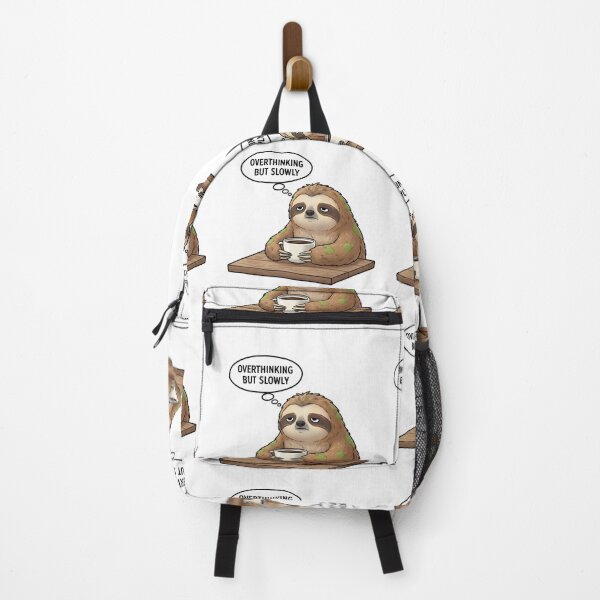 Item preview, Overthinking But Slowly Sloth T-Shirt & Sticker – Funny Overthinking Meme Sloth, Introvert Humor, Lazy Sloth Coffee Design, Relatable Anxiety Sloth Gift designed and sold by ZyxDes.