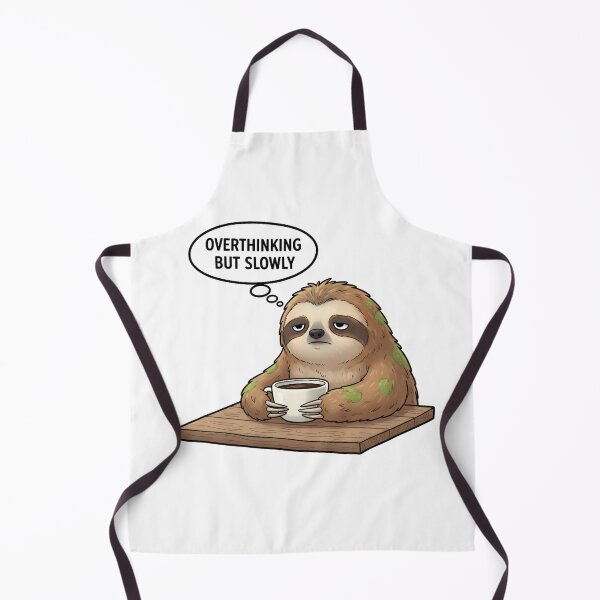 Item preview, Overthinking But Slowly Sloth T-Shirt & Sticker – Funny Overthinking Meme Sloth, Introvert Humor, Lazy Sloth Coffee Design, Relatable Anxiety Sloth Gift designed and sold by ZyxDes.