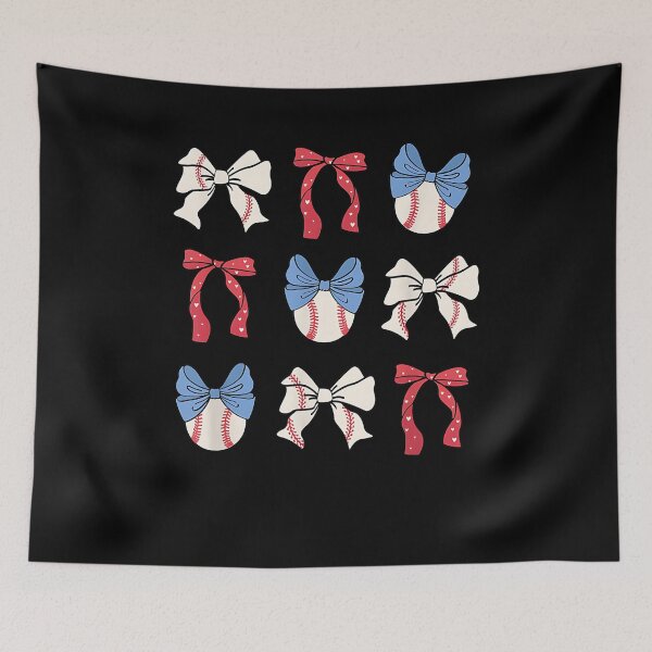 Item preview, Baseball Bows Red White Blue Patterns Play designed and sold by Cheesymatiion.