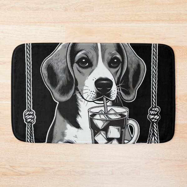 Item preview, Beagle Drinking ice Coffee end Swing b&w DIGOR designed and sold by AlisonPAnderson.