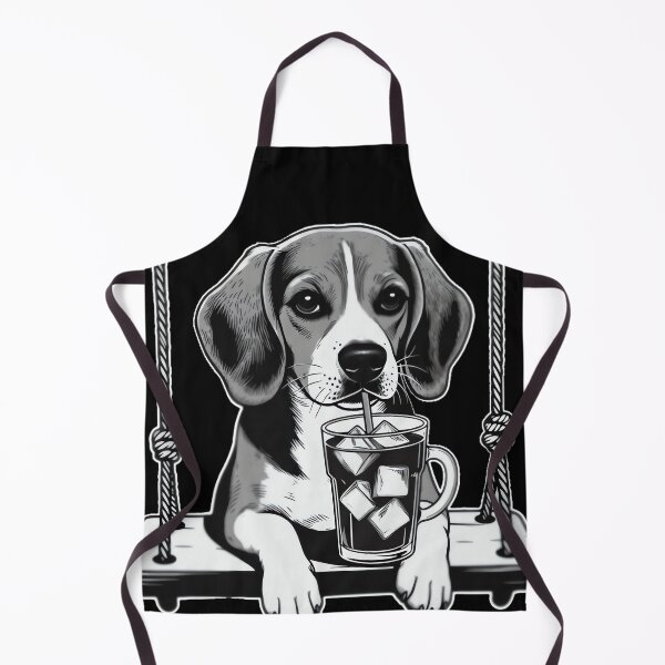 Item preview, Beagle Drinking ice Coffee end Swing b&w DIGOR designed and sold by AlisonPAnderson.
