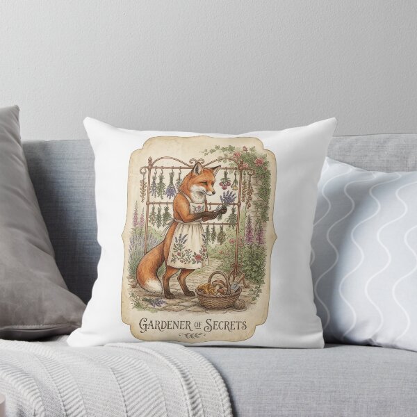 Item preview, Victorian Herbology Fox - Botanical Witchy Gardener designed and sold by HiruK.
