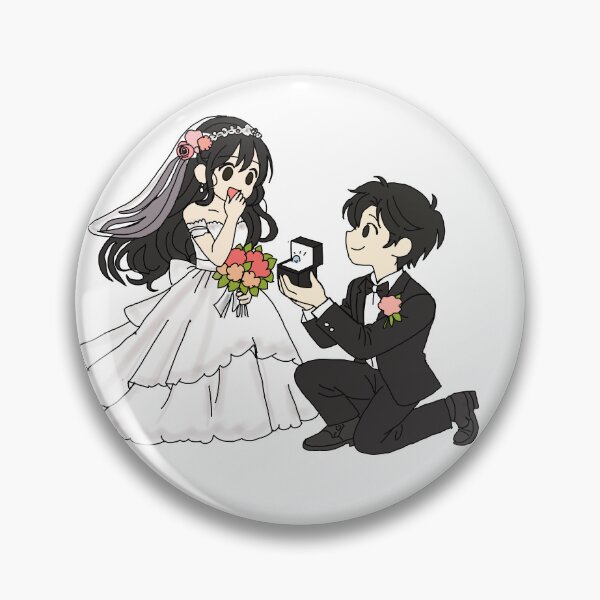 Item preview, Cute Wedding Proposal Sticker – Cartoon Couple Engagement designed and sold by pn_terest.