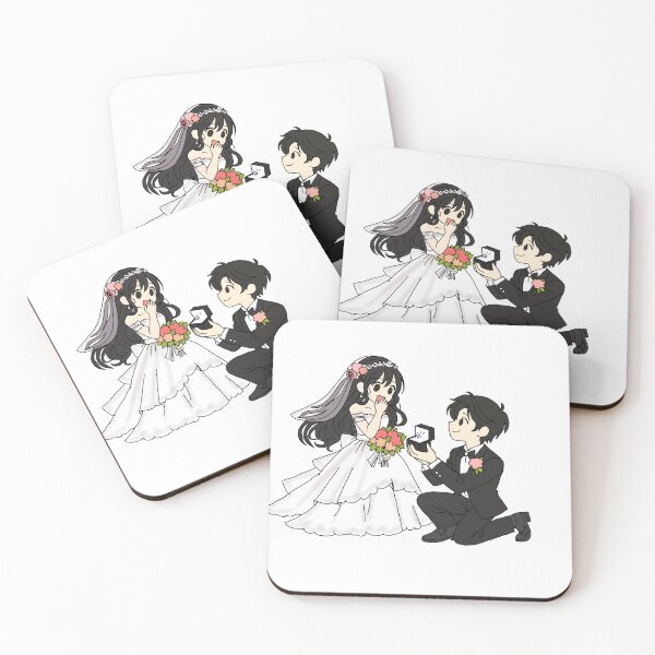 Item preview, Cute Wedding Proposal Sticker – Cartoon Couple Engagement designed and sold by pn_terest.