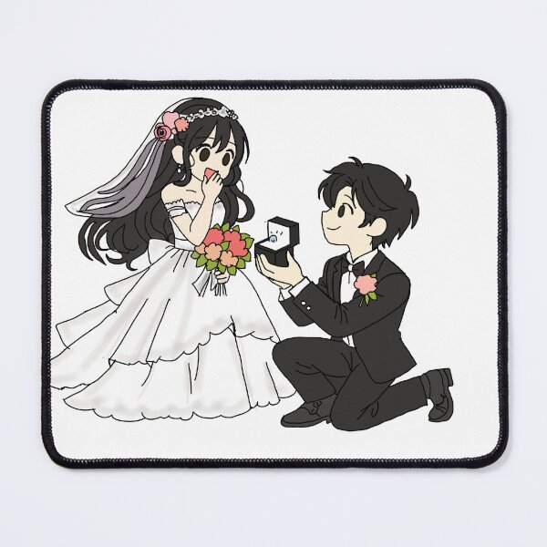 Item preview, Cute Wedding Proposal Sticker – Cartoon Couple Engagement designed and sold by pn_terest.