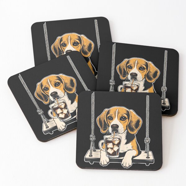 Item preview, Beagle Drinking ice Coffee end Swing DIGOR designed and sold by AlisonPAnderson.