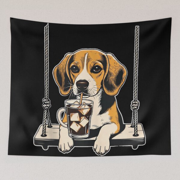 Item preview, Beagle Drinking ice Coffee end Swing DIGOR designed and sold by AlisonPAnderson.