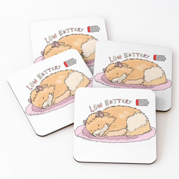Item preview, Low battery hamster sticker-cute sleepy kawaii animal cartoon designed and sold by pn_terest.