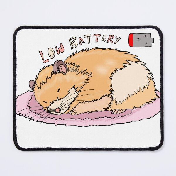 Item preview, Low battery hamster sticker-cute sleepy kawaii animal cartoon designed and sold by pn_terest.