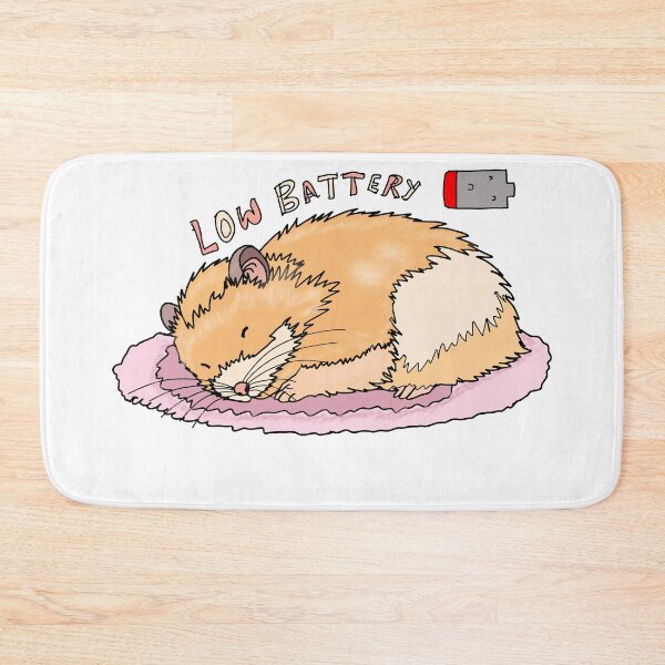 Item preview, Low battery hamster sticker-cute sleepy kawaii animal cartoon designed and sold by pn_terest.