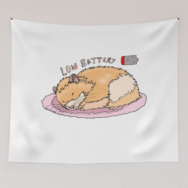 Item preview, Low battery hamster sticker-cute sleepy kawaii animal cartoon designed and sold by pn_terest.