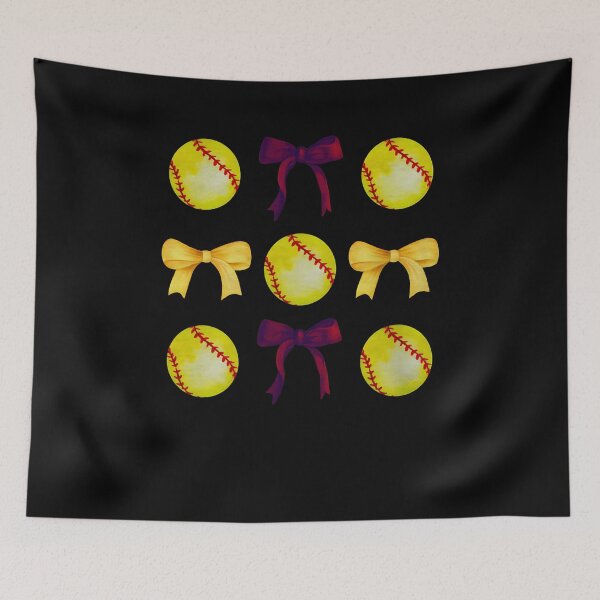 Item preview, Softballs & Bows for Women Girls Softball Player Maroon Gold designed and sold by Cheesymatiion.