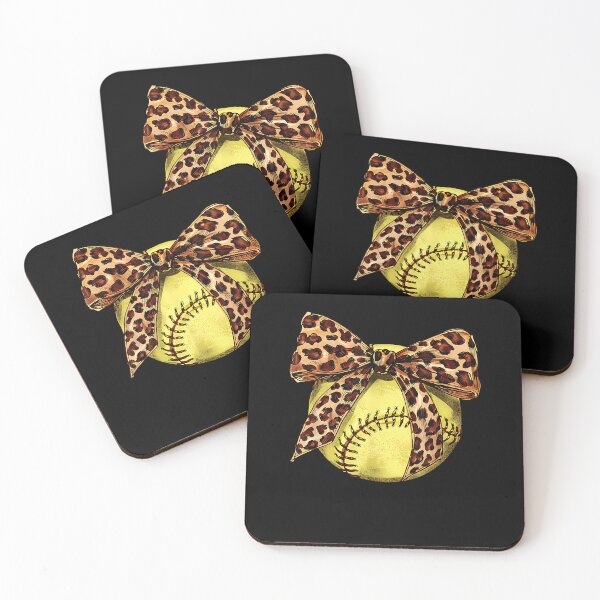 Item preview, Girls Softball Leopard Animal Print Bow Ribbon Mom Daughter designed and sold by Cheesymatiion.