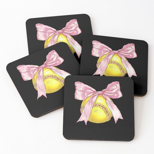 Item preview, Girls Softball Coquette Bow Ribbon Mom Daughter Softball designed and sold by Cheesymatiion.