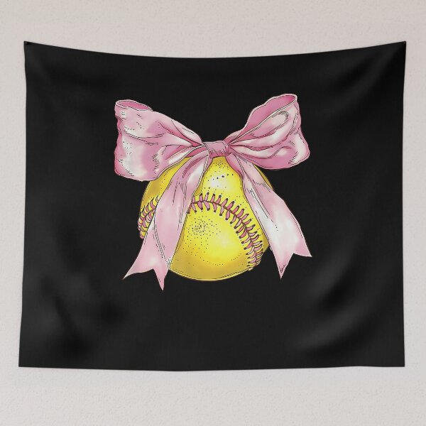 Item preview, Girls Softball Coquette Bow Ribbon Mom Daughter Softball designed and sold by Cheesymatiion.