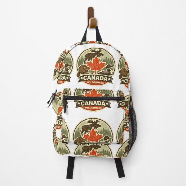 Item preview, Vintage Canadian Wildlife Badge – Moose Beaver Loon Maple Leaf National Park Retro designed and sold by Globalcitytees.