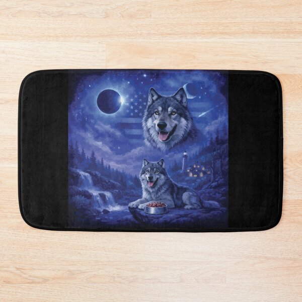 Item preview, Wolf Howling to The Moon Vintage 90s Retro Animal Wildlife Art designed and sold by BOUCHERIT amine.