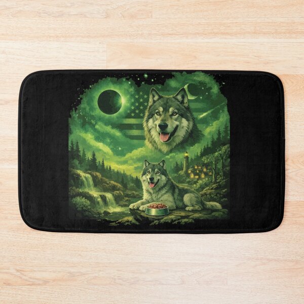 Item preview, Wolf Howling to The Moon Vintage 90s Retro Animal Wildlife Art designed and sold by BOUCHERIT amine.