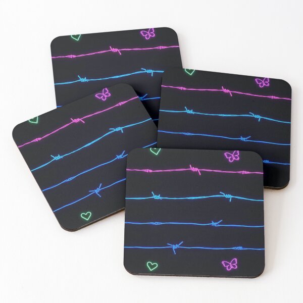 Item preview, Neon Butterflies and Barb Wire  designed and sold by MidnightVisionStudio.