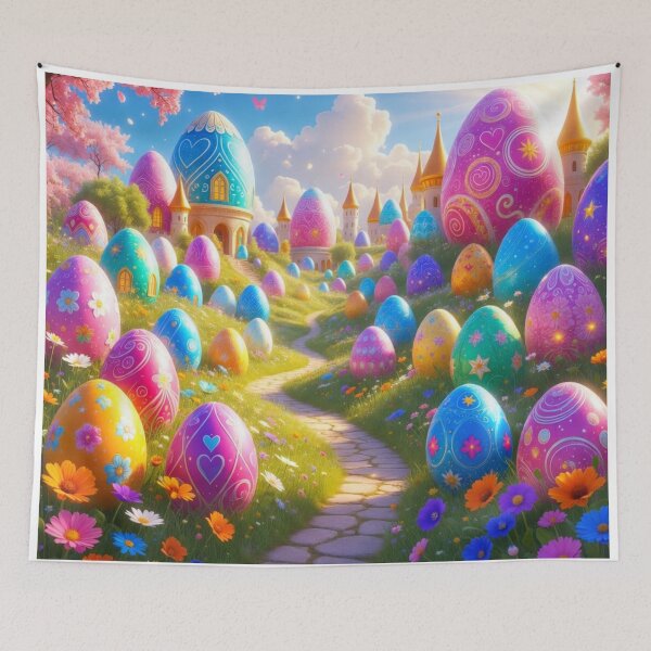 Item preview, Magical Easter Wonderland with Giant Colorful Eggs designed and sold by PixelVibe782.
