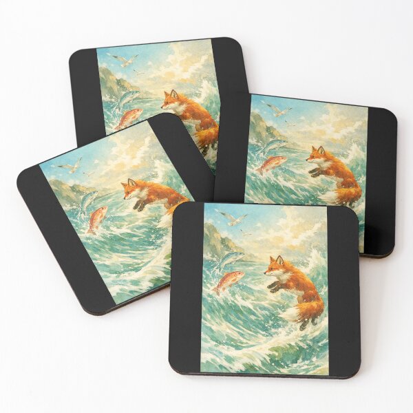 Item preview, Fox Jumping Ocean Waves designed and sold by balancerics.