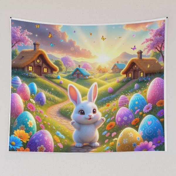 Item preview, Magical Easter Bunny Village Fantasy designed and sold by PixelVibe782.