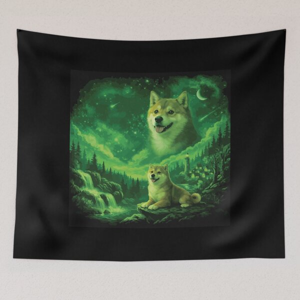 Item preview, Akita Dog Howling to The Moon Vintage 90s Retro Animal Dog designed and sold by BOUCHERIT amine.