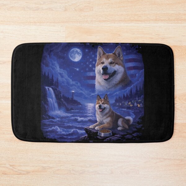 Item preview, Akita Dog Howling to The Moon Vintage 90s Retro Animal Dog designed and sold by BOUCHERIT amine.