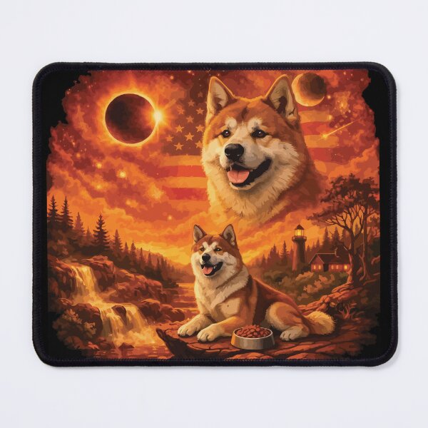 Artikelvorschau, Akita heult den Mond an – Vintage 90er Jahre Retro-Tierhund entworfen und verkauft von BOUCHERIT amine.