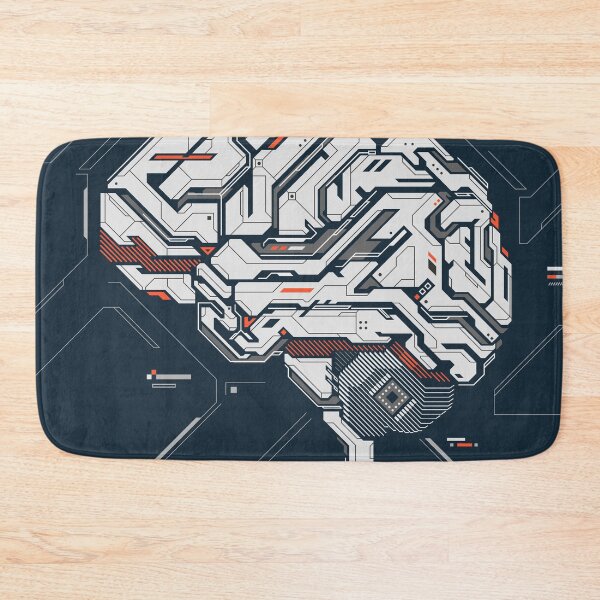 Item preview, concept of deep learning or machine learning, graphic of brain combined with circuit board pattern designed and sold by NiamLab.