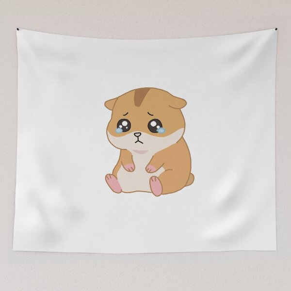 Item preview, Sad hamster sticker- cute crying cartoon animal illustration designed and sold by pn_terest.