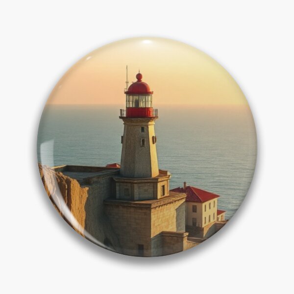 Item preview, Scenic Coastal Lighthouse Atop Jagged Cliffs designed and sold by Vida e Arte.